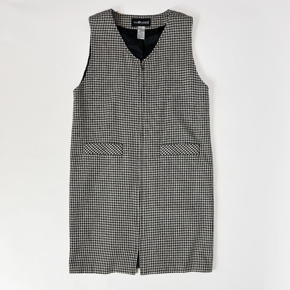 Sag Harbor Petites Wool Blend Houndstooth Dress